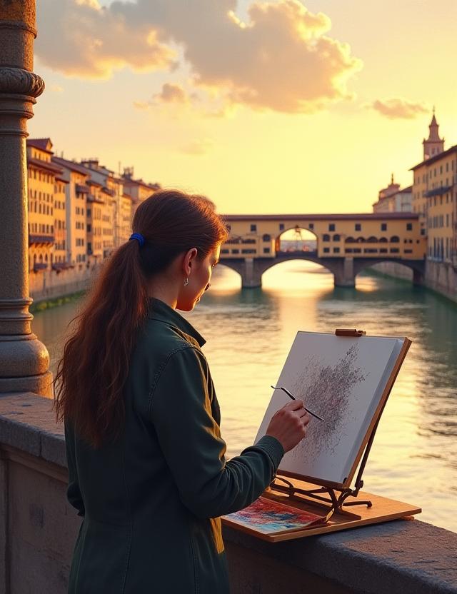 En plein air Ponte Vecchio
